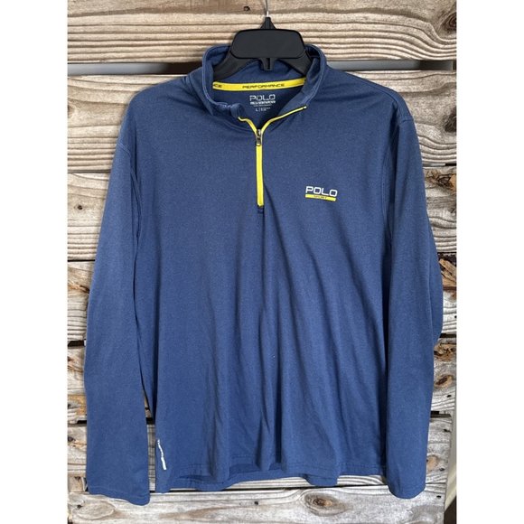 Ralph Lauren Polo Sport Golf Performance 1/4 Zip Pullover L Thermo Vent Blue - Picture 1 of 6